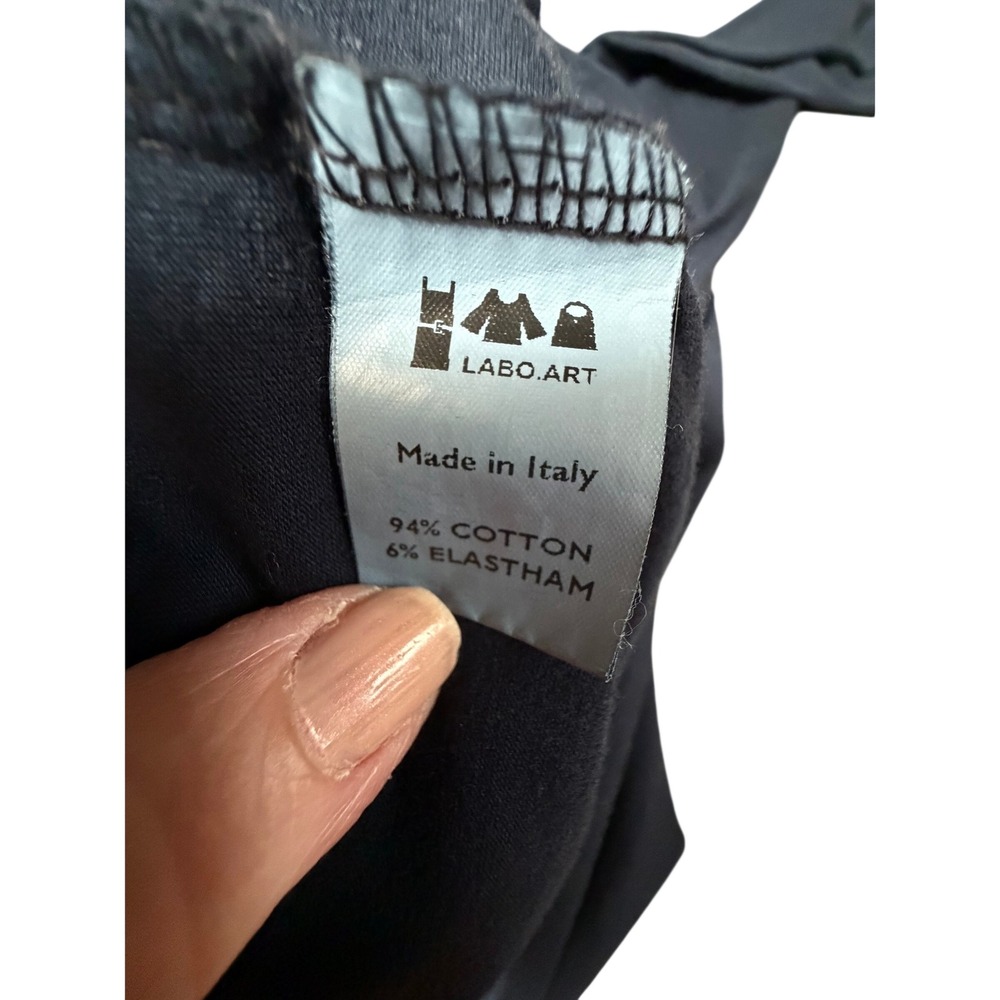 Labo.Art Navy Blue Oversized Cotton Top‎ 2 Med Boxy Long Tight Sleeve Minimalist - Picture 5 of 10